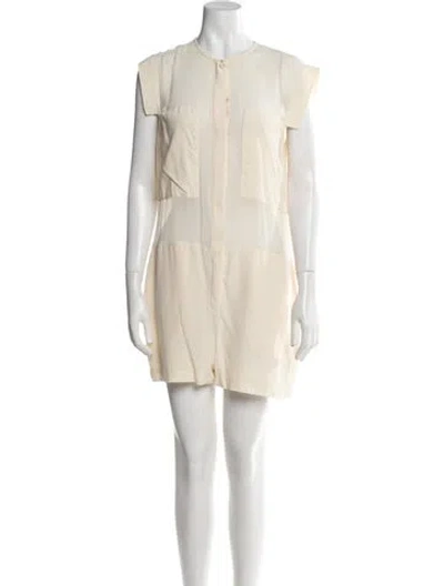 Pre-owned Alexander Wang T Silk Crew Neck Romper In Neutral