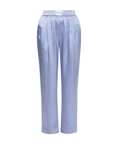 Alexander Wang T Silk-jacquard Wide-leg Trousers In Blue