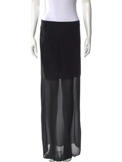 Pre-owned Alexander Wang T Silk Long Skirt W/ Tags In Black