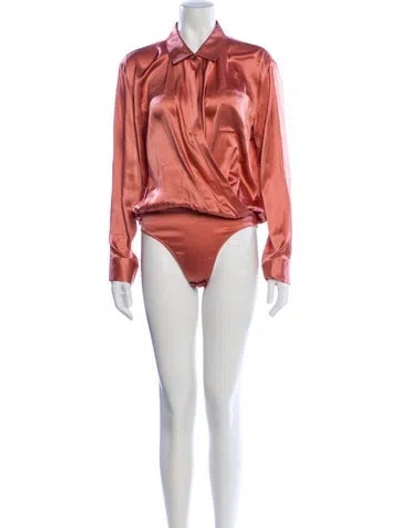 Pre-owned Alexander Wang T Silk Long Sleeve Bodysuit In Pink