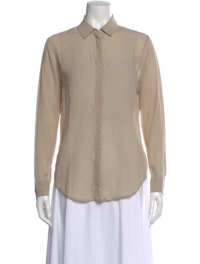 Pre-owned Alexander Wang Silk Long Sleeve Top In Brown