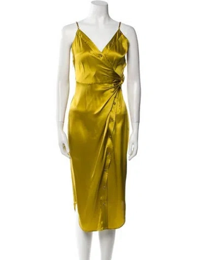 Pre-owned Alexander Wang T Silk Midi Length Dress In Yellow