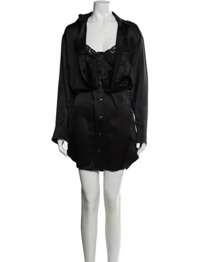 Pre-owned Alexander Wang Silk Mini Dress In Black