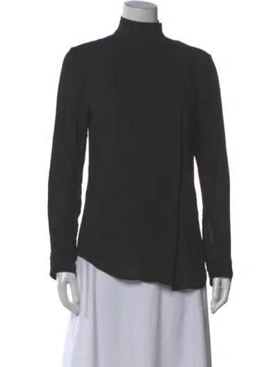 Pre-owned Alexander Wang Silk Mock Neck Top In Gray