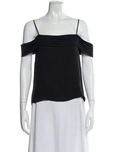 Pre-owned Alexander Wang Silk Off-the-shoulder Top In Black