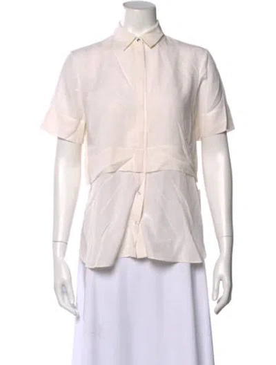 Pre-owned Alexander Wang Silk Short Sleeve Button-up Top In Pink
