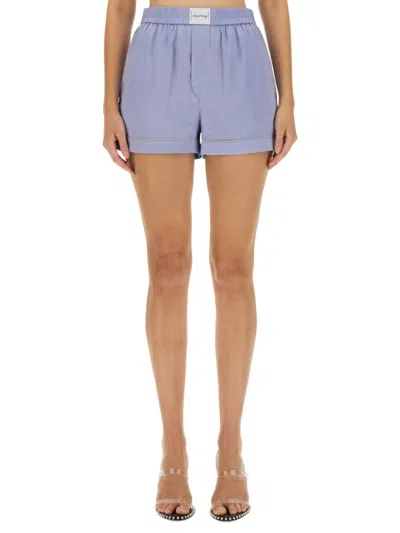 Alexander Wang T Silk Shorts With Embroidered Logo