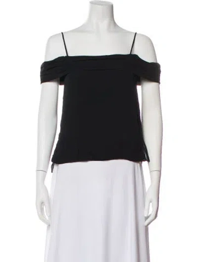 Pre-owned Alexander Wang Silk Square Neckline Top In Black
