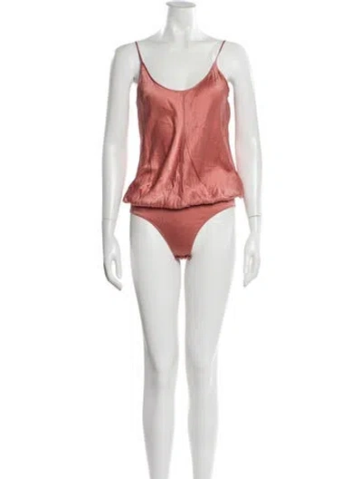 Pre-owned Alexander Wang T Silk V-neck Bodysuit In Pink