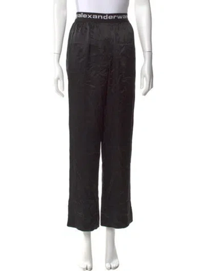 Pre-owned Alexander Wang T Silk Wide Leg Pants In Black