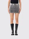 Alexander Wang T T By Alexander Wang Washed Grey Mid-rise Mini Skort With Embossed Logo In Gray