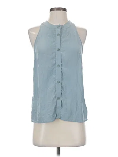 Pre-owned Alexander Wang T Sleeveless Silk Top Blue Halter Neckline Tops