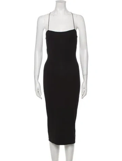 Pre-owned Alexander Wang Square Neckline Knee-length Dress In Black