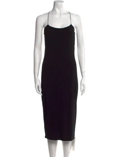 Pre-owned Alexander Wang T Square Neckline Midi Length Dress In Black