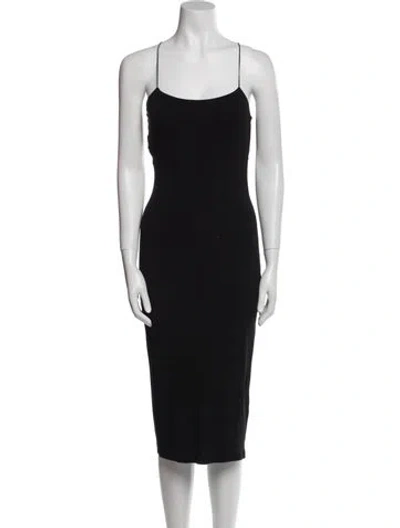 Pre-owned Alexander Wang Square Neckline Midi Length Dress In Black