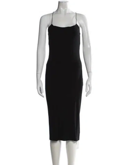 Pre-owned Alexander Wang Square Neckline Midi Length Dress In Black