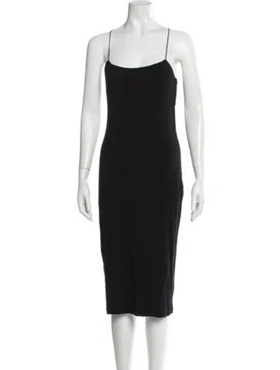 Pre-owned Alexander Wang Square Neckline Midi Length Dress In Black