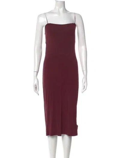 Pre-owned Alexander Wang Square Neckline Midi Length Dress In Burgundy