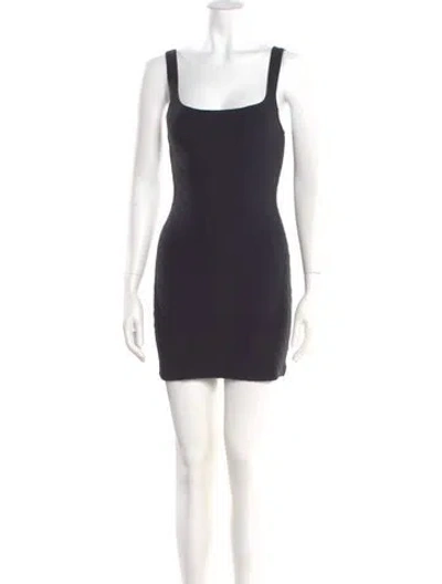 Pre-owned Alexander Wang Square Neckline Mini Dress In Black