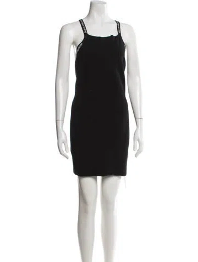 Pre-owned Alexander Wang Square Neckline Mini Dress In Black