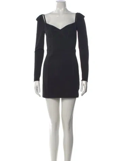 Pre-owned Alexander Wang Square Neckline Mini Dress In Black