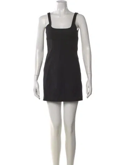 Pre-owned Alexander Wang Square Neckline Mini Dress In Black