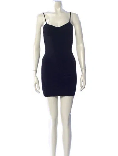 Pre-owned Alexander Wang Square Neckline Mini Dress In Blue