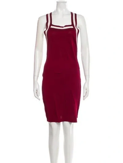 Pre-owned Alexander Wang Square Neckline Mini Dress In Burgundy