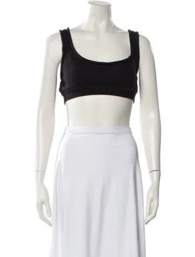 Pre-owned Alexander Wang Square Neckline Sleeveless Crop Top In Black