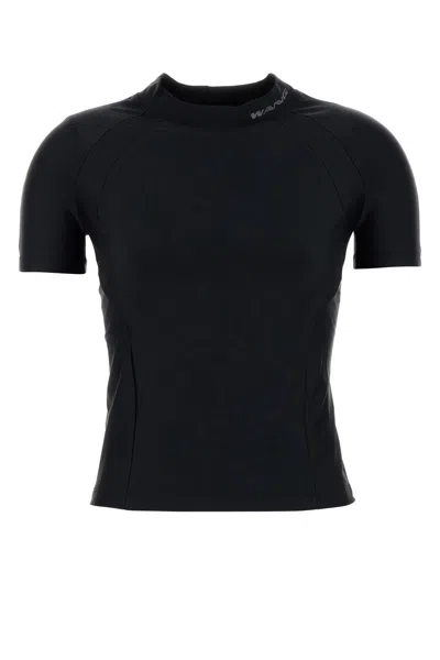 ALEXANDER WANG T T BY ALEXANDER WANG BLACK STRETCH NYLON T-SHIRT