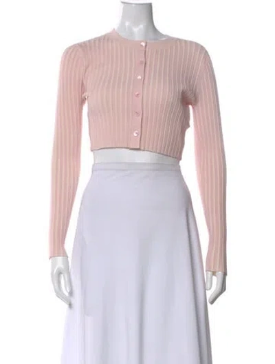 Pre-owned Alexander Wang Striped Crew Neck Crop Top In Pink