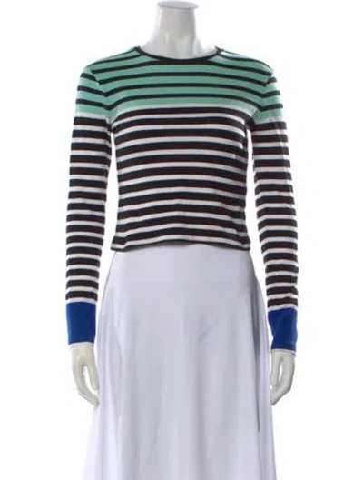 Pre-owned Alexander Wang Striped Crew Neck Sweater In Black