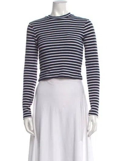 Pre-owned Alexander Wang Striped Crew Neck Sweater In Blue
