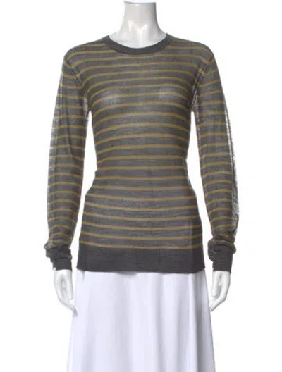 Pre-owned Alexander Wang Striped Crew Neck Sweater In Gray