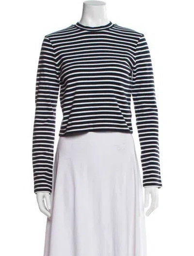 Pre-owned Alexander Wang Striped Crew Neck Sweater In White
