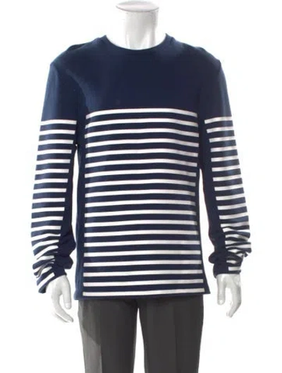 Pre-owned Alexander Wang T Striped Crew Neck Sweatshirt In Blue