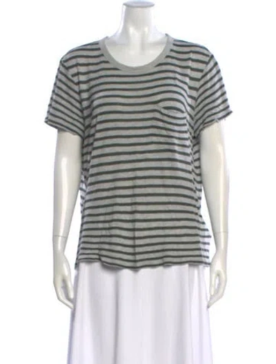 Pre-owned Alexander Wang T Striped Crew Neck T-shirt In Gray