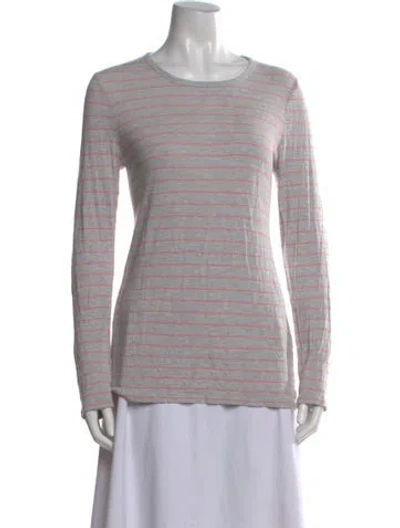 Pre-owned Alexander Wang Striped Crew Neck T-shirt In Gray