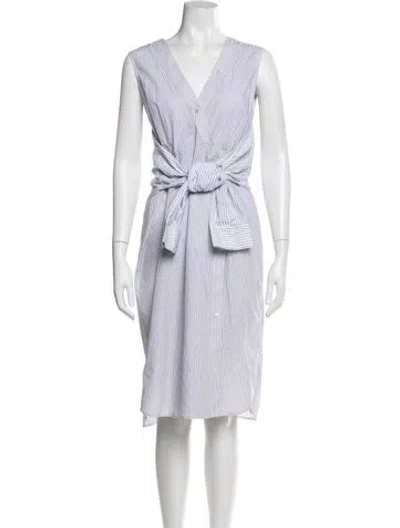 Pre-owned Alexander Wang Striped Midi Length Dress In Blue