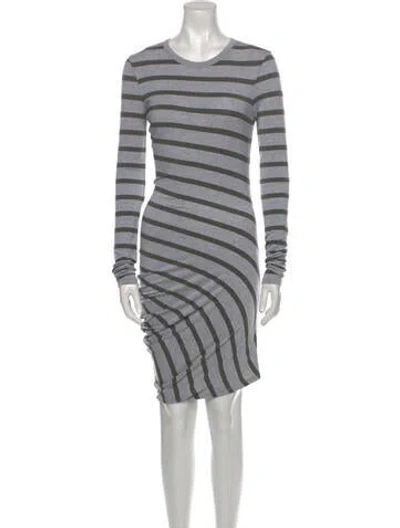Pre-owned Alexander Wang Striped Midi Length Dress In Gray