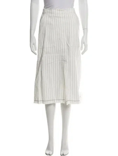 Pre-owned Alexander Wang Striped Midi Length Skirt In White