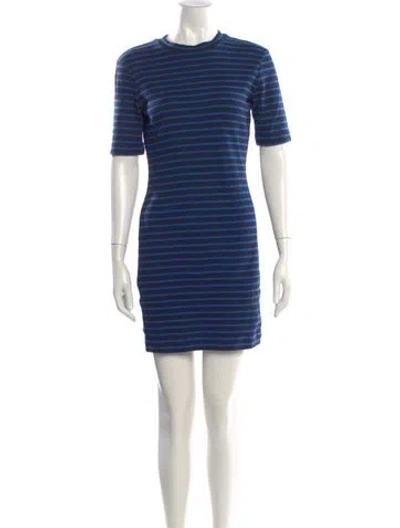 Pre-owned Alexander Wang T Striped Mini Dress In Blue