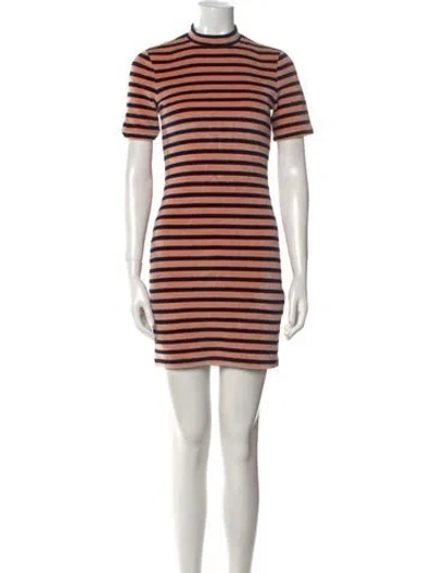 Pre-owned Alexander Wang T Striped Mini Dress In Blue