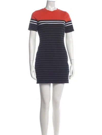 Pre-owned Alexander Wang Striped Mini Dress In Blue