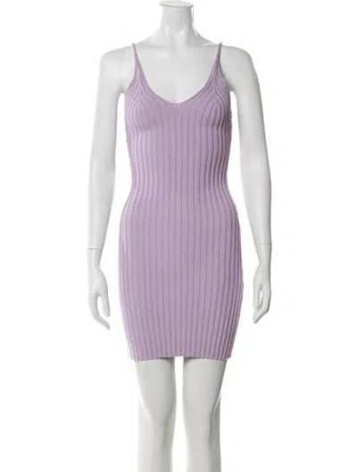 Pre-owned Alexander Wang Striped Mini Dress In Purple