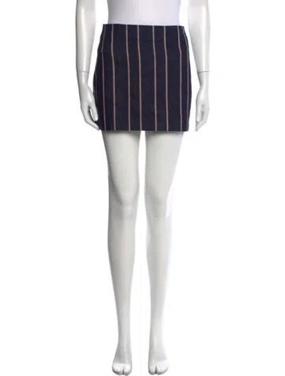 Pre-owned Alexander Wang T Striped Mini Skirt In Blue