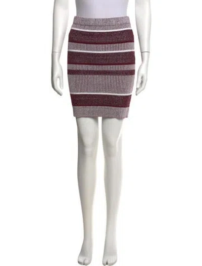 Pre-owned Alexander Wang T Striped Mini Skirt In Burgundy