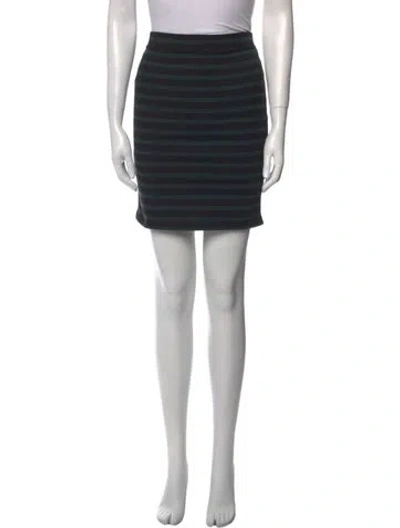 Pre-owned Alexander Wang T Striped Mini Skirt In Green