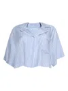 Alexander Wang T T By Alexander Wang Embroidered Lyocell Shirt In Blue
