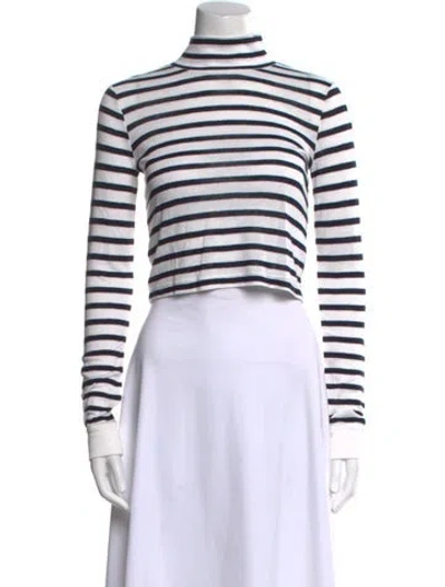 Pre-owned Alexander Wang T Striped Turtleneck Sweater W/ Tags In Neutral